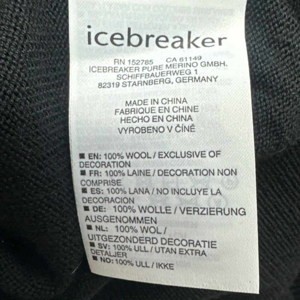 Icebreaker Shearer Crewe Sweater Women's L Black 100% Merino Wool Cozy - Picture 5 of 5